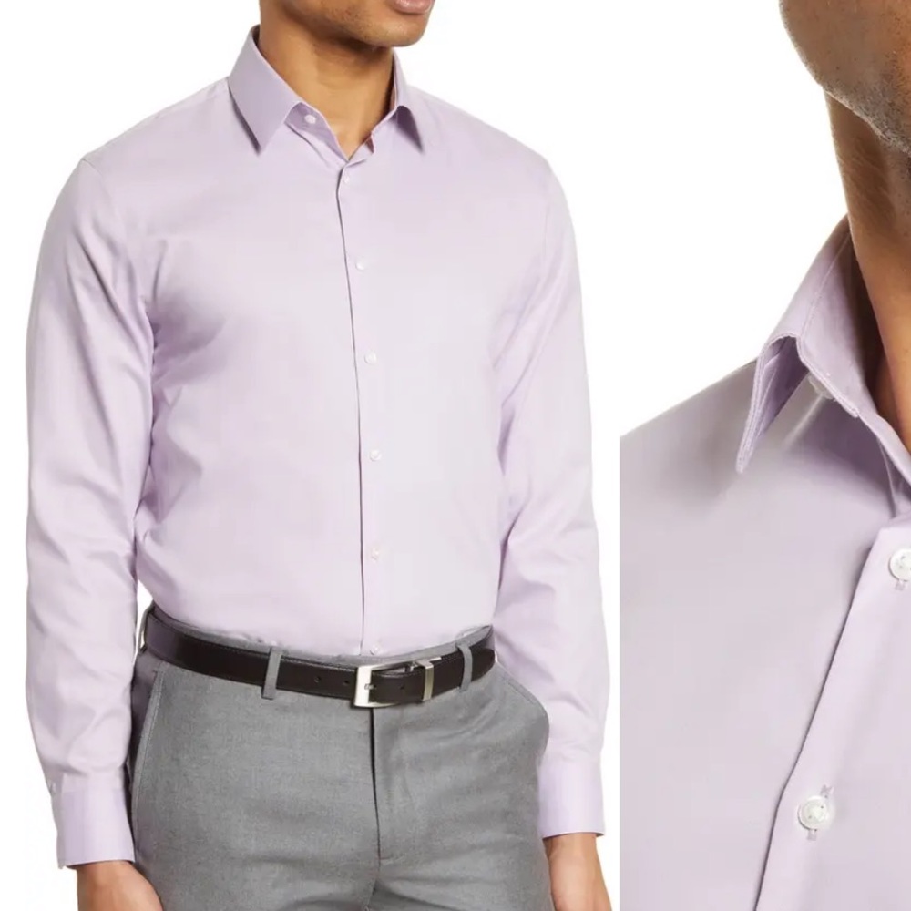 Nordstrom non-iron button up - lilac